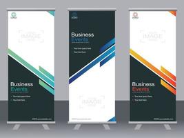 Business banner roll up set  standee banner template  Modern banner. vector