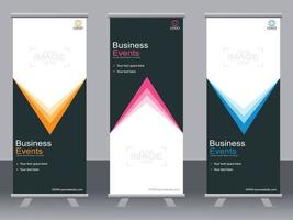 Business banner roll up set  standee banner template  Modern banner. vector