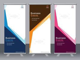 Business banner roll up set standee banner template. vector