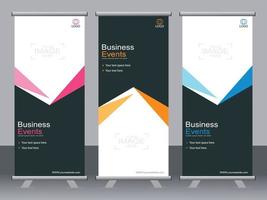 Business banner roll up set standee banner template. vector