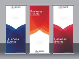 Business banner roll up set,standee banner template. vector