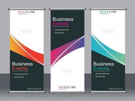 Business banner roll up set,standee banner template. vector