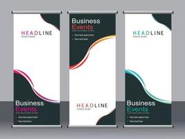 banner de negocios roll up set plantilla de banner standee. vector