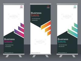 banner de negocios roll up set plantilla de banner standee. vector