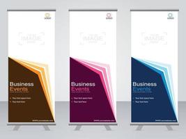 Business banner roll up set  standee banner template. vector