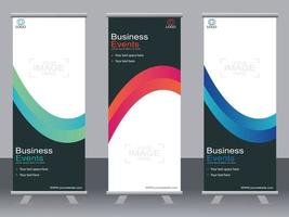 Business banner roll up set  standee banner template. vector