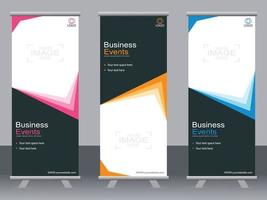 Business banner roll up set  standee banner template. vector