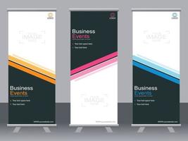 Business banner roll up set  standee banner template  Modern banner. vector