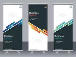 Business banner roll up set  standee banner template  Modern banner. vector