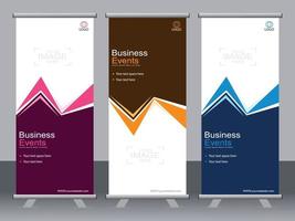 Business banner roll up set standee banner template. vector