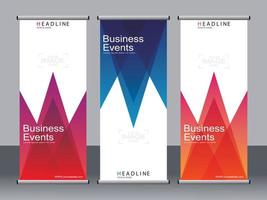 Business banner roll up set,standee banner template. vector