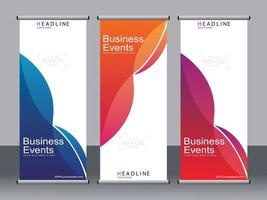 Business banner roll up set,standee banner template. vector