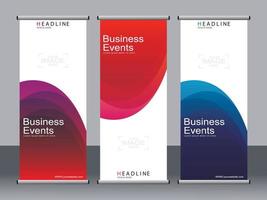 Business banner roll up set,standee banner template. vector