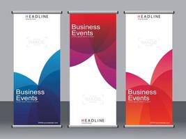 Business banner roll up set,standee banner template. vector