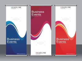 Business banner roll up set,standee banner template. vector