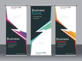 Business banner roll up set standee banner template. vector