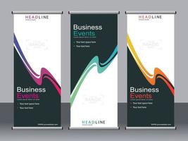 Business banner roll up set,standee banner template. vector