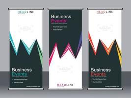 Business banner roll up set standee banner template.
