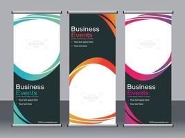 banner de negocios roll up set plantilla de banner standee. vector