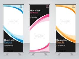 banner de negocios roll up set plantilla de banner standee. vector