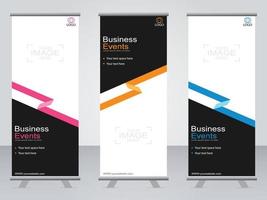 banner de negocios roll up set plantilla de banner standee. vector