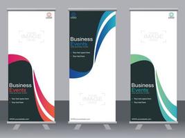 Business banner roll up set  standee banner template. vector