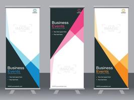 banner de negocios roll up set plantilla de banner standee. vector