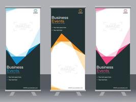 Business banner roll up set  standee banner template. vector