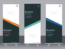 Business banner roll up set  standee banner template  Modern banner. vector