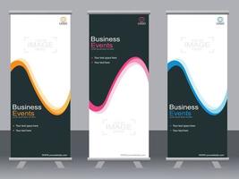 Business banner roll up set  standee banner template  Modern banner. vector