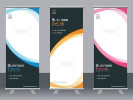 banner de negocios roll up set plantilla de banner standee banner moderno. vector