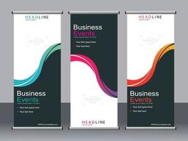 Business banner roll up set,standee banner template. vector