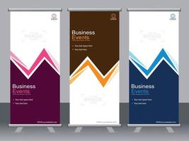 Business banner roll up set standee banner template. vector