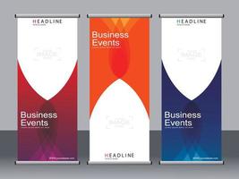 Business banner roll up set,standee banner template. vector