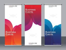 Business banner roll up set,standee banner template. vector