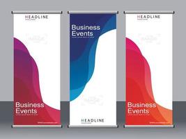 Business banner roll up set,standee banner template. vector