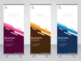 banner de negocios roll up set plantilla de banner standee. vector