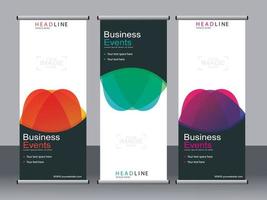 Business banner roll up set standee banner template. vector