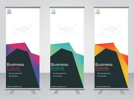 Business banner roll up set  standee banner template. vector