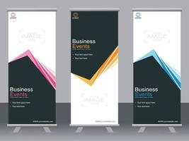 banner de negocios roll up set plantilla de banner standee. vector