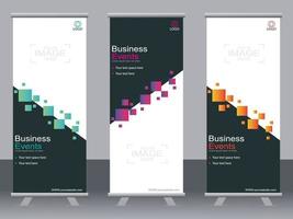 Business banner roll up set  standee banner template  Modern banner. vector