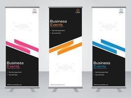 Business banner roll up set  standee banner template. vector