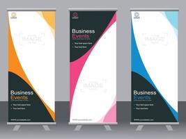 Business banner roll up set  standee banner template. vector