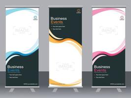 Business banner roll up set  standee banner template  Modern banner. vector