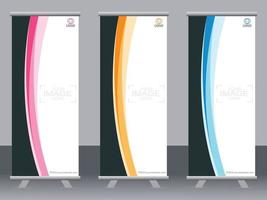 Business banner roll up set  standee banner template  Modern banner. vector