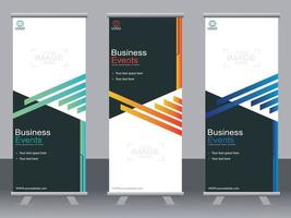 Business banner roll up set  standee banner template  Modern banner. vector