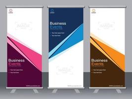 Business banner roll up set standee banner template. vector