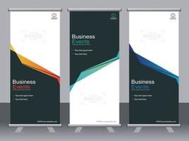 Business banner roll up set standee banner template. vector