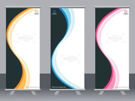 Business banner roll up set  standee banner template  Modern banner. vector