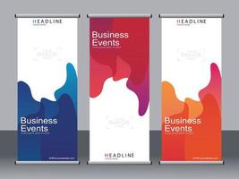 Business banner roll up set,standee banner template. vector